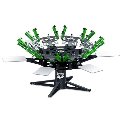 Riley Hopkins 360 8 Color 6 Station Press with XYZ Micro Registration - ROQ Compatible Print Stations