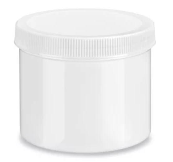 Round Wide-Mouth Plastic- 32 oz, with White Cap