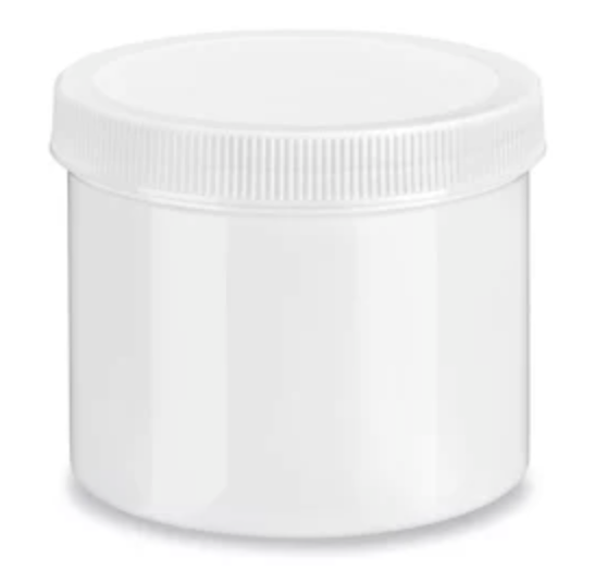 Jar - Clear Round Wide-Mouth Plastic- 32 oz, with White Cap
